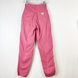 Vtg 80s A. Smile Gelati Pants Jr Sz 5  22x32.5 Jeans Pink Baggy Tapered Leg USA